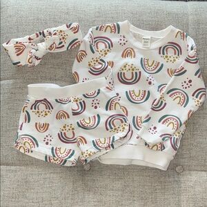 Rainbow Print Kids Pajama Set